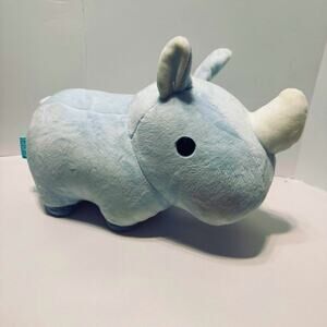 Bellzi Plush Baby Blue Rhini Rhino 12" Soft Stuffed Animal Nursery Jungle Decor